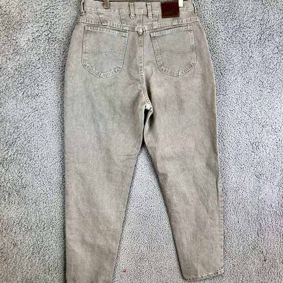Vintage Lee Riveted Jeans Women's 14 Short Gray Tapered High Waist Mom 90's USA - Picture 2 of 9